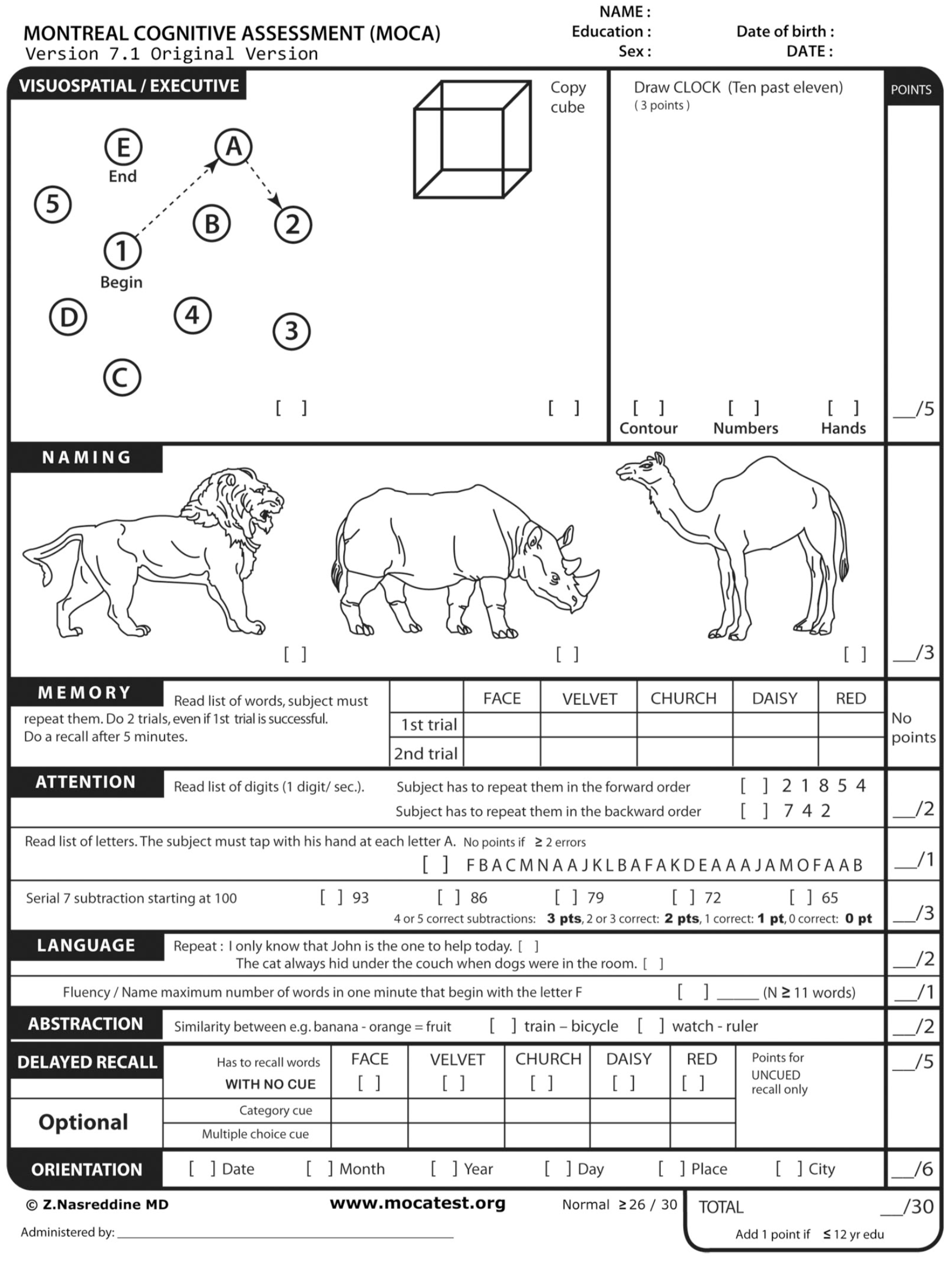 what is montreal cognitive assessment moca