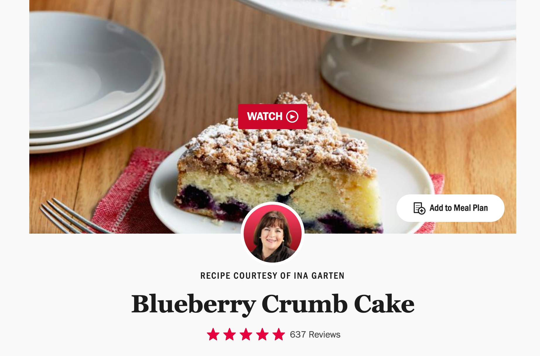 Blueberry Crumb Cake by Ina Garten